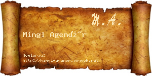 Mingl Agenór névjegykártya